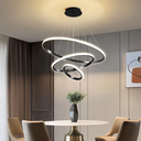 Ver imagem 3 de Luminária Led 80 Watts 3 Anéis 115cm Altura Ajustável Lustre Pendente Suspenso Teto Gimpo Kjdd-l-176