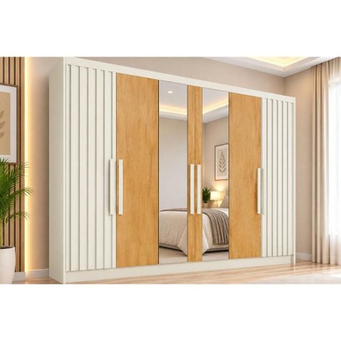 Guarda Roupa 6 Portas 6PTAS 2RIP 2ESP 6GV Potente Europa Peroba