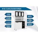 Ver imagem 5 de Kit de Cozinha Compacta Múltipla C- 6 Portas (3 C- Vidro) e 2 Gavetas 105cm Branco-preto -