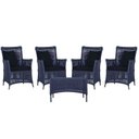 Ver imagem 1 de 4 Poltronas e 1 Mesa Igapó Alumínio Preta Corda Náutica E12 Azul