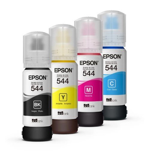 Kit 4 Cores Refil Originais Epson T544 544 65ml - 3