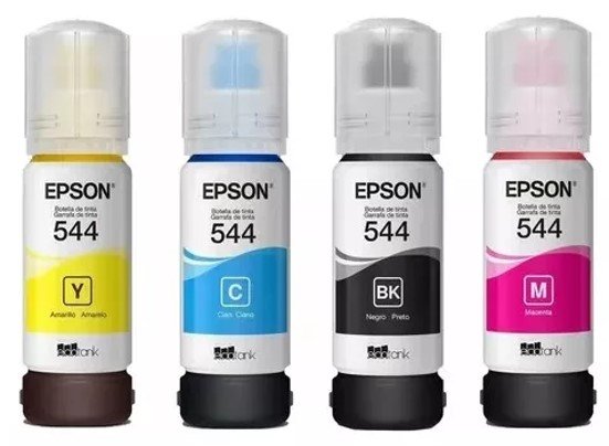 Kit 4 Cores Refil Originais Epson T544 544 65ml - 4