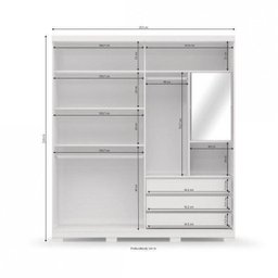 Guarda-Roupa Solteiro com Espelho 2 Portas de Correr B572 Kappesberg - 3 Guarda-Roupa Solteiro com Espelho 2 Portas de Correr B572 Kappesberg - 3