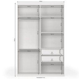 Guarda-Roupa Solteiro com Espelho 2 Portas de Correr S742 Kappesberg - 5