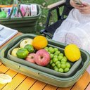 Ver imagem 2 de Cesta Piquenique Tampa Vira Mesa Caixa Silicone Dobrável Camping Praia Pesca Cooler Bebidas Frutas