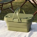 Ver imagem 6 de Cesta Piquenique Tampa Vira Mesa Caixa Silicone Dobrável Camping Praia Pesca Cooler Bebidas Frutas