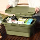 Ver imagem 5 de Cesta Piquenique Tampa Vira Mesa Caixa Silicone Dobrável Camping Praia Pesca Cooler Bebidas Frutas