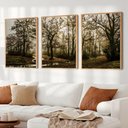 Ver imagem 1 de Kit Quadro Decorativo 3 Telas o Caminho Das Arvores Tacolado Moldura Caixa 3cm Branca sem Vidro 60 X