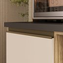 Ver mais imagens de Cozinha Compacta 205cm MDF 1,5cm com Portas de Vidro Érica Bege/Amendoa/Off White