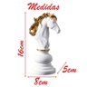 Decoração Peças de Xadrez Rei Rainha e Cavalo Escultura Média Estátua - 5