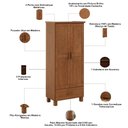 Ver imagem 5 de Guarda Roupa Solteiro 2 Portas 1 Gaveta Madeira Maciça Selena F06 Castanho - Lyam Decor