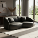 Ver imagem 2 de Sofá Sala Nuvem 210cm Conforto Premium Decorativo Orgânico:Courino Sintético Preto