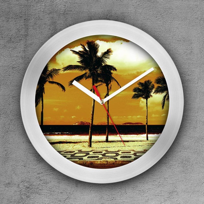 Relógio de parede decorativo, criativo e descolado | Calçadão na praia de Ipanema no Rio de  - 1