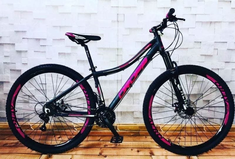 Bicicleta Aro 29 Feminina Cambio Shimano 24v Preto Rosa Dropp - 2