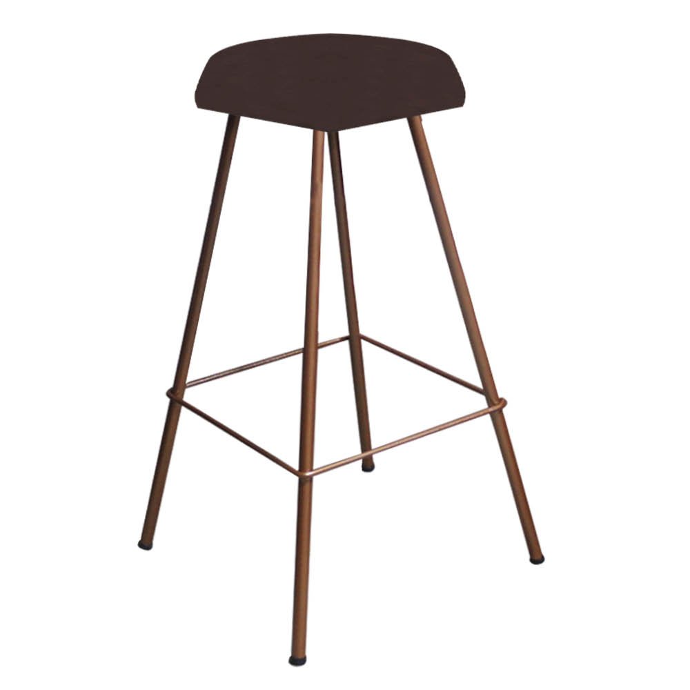 Kit 10 Banqueta Alta Lari Eiffel Hexágono Cozinha Bar Balcão Bistrô Ferro Bronze Corino Marrom - 2