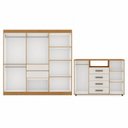 Ver imagem 4 de Quarto Infantil Completo com Guarda-Roupa e Cômoda com Corrediça Telescópica Cinamomo/Off White