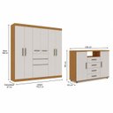 Ver imagem 3 de Quarto Infantil Completo com Guarda-Roupa e Cômoda com Corrediça Telescópica Cinamomo/Off White
