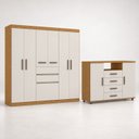 Ver imagem 2 de Quarto Infantil Completo com Guarda-Roupa e Cômoda com Corrediça Telescópica Cinamomo/Off White