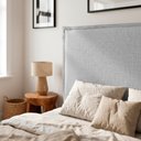 Ver imagem 5 de Cabeceira para Cama Box Queen Size Virella 160cm Moderna com Frame Linho Cinza Claro - Desk Design