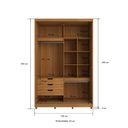 Ver imagem 3 de Guarda Roupa 2 Portas de Correr 235x152 cm Bordeaux Nature c/ Espelho 100% MDF Casamia