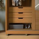 Ver imagem 7 de Guarda Roupa 2 Portas de Correr 235x152 cm Bordeaux Nature c/ Espelho 100% MDF Casamia