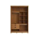 Ver imagem 1 de Guarda Roupa 2 Portas de Correr 235x150 cm Bordeaux Nature c/ Espelho 100% MDF Casamia