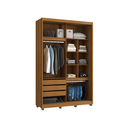 Ver imagem 3 de Guarda Roupa 2 Portas de Correr 235x152 cm Bordeaux Nature c/ Espelho 100% MDF Casamia