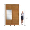 Ver imagem 5 de Guarda Roupa 2 Portas de Correr 235x152 cm Bordeaux Nature c/ Espelho 100% MDF Casamia