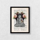 Ver imagem 1 de Quadro Buda Zen 24x18cm - com vidro:Madeira preta