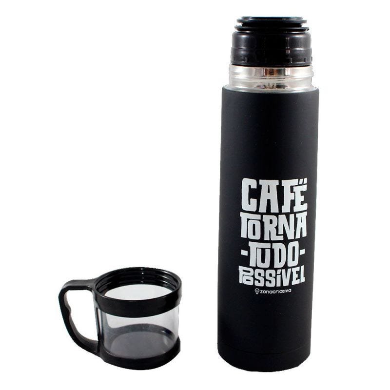 Garrafa Térmica de Inox 500ml Água Gelada Café Chá + Caneca Frio