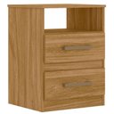 Ver imagem 2 de Mesa de Cabeceira para Quarto 2 Gavetas Ares M07 Freijó - Mpozenato