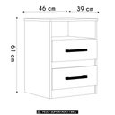 Ver imagem 4 de Mesa de Cabeceira para Quarto 2 Gavetas Ares M07 Freijó - Mpozenato