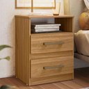 Ver imagem 1 de Mesa de Cabeceira para Quarto 2 Gavetas Ares M07 Freijó - Mpozenato