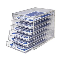 Gaveteiro Acrílico Organizador 6 gavetas para Papéis tamanho A5 Centauri Acrílicos GAV-P06-A5 - 2