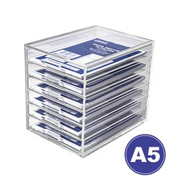 Gaveteiro Acrílico Organizador 6 gavetas para Papéis tamanho A5 Centauri Acrílicos GAV-P06-A5 - 3