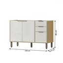 Ver imagem 3 de Balcão de Cozinha para Pia 120 Cm Estela 3 Portas 2 Gavetas Castanho/off White - Pnr Móveis