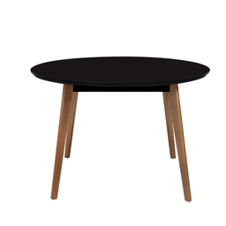 Mesa Redonda para Sala ou Cozinha – Modelo Leda Pé Madeira Sofisticado 120cm Cor Preto - 5