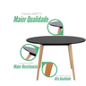 Mesa Redonda para Sala ou Cozinha – Modelo Leda Pé Madeira Sofisticado 120cm Cor Preto - 3