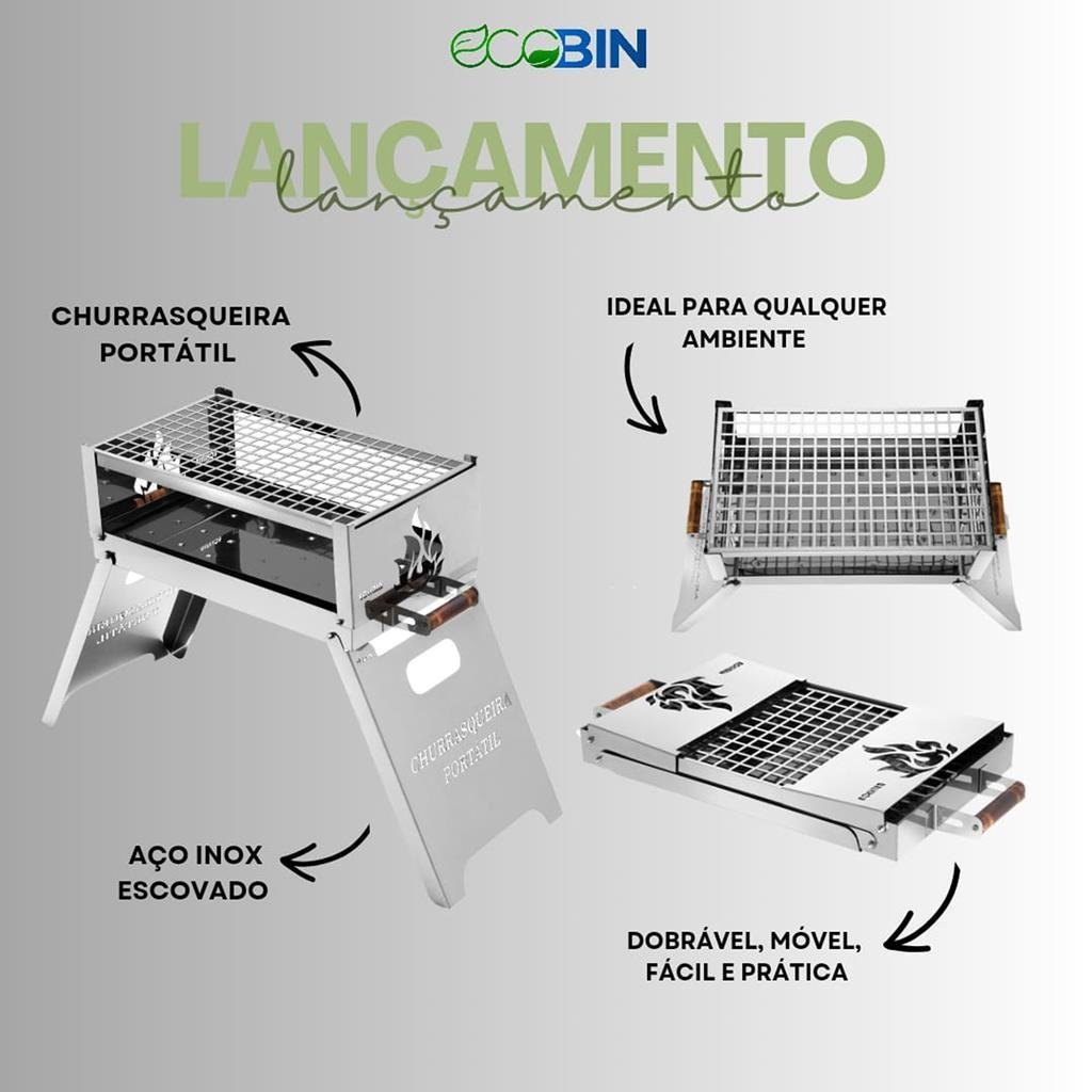 Churrasqueira Portátil Em Aço Inox 304 - Ecobin - 4