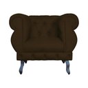 Ver imagem 2 de Poltrona Decorativa Sala Recepção Maya Suede Marrom Lm Decor