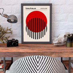 Circulo Vermelho Coleção Bauhaus Quadro Decoração Elegante - 2