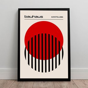 Circulo Vermelho Coleção Bauhaus Quadro Decoração Elegante