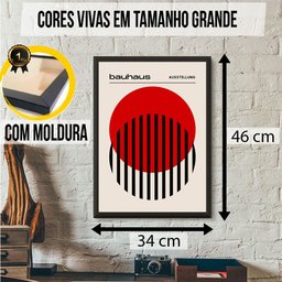 Circulo Vermelho Coleção Bauhaus Quadro Decoração Elegante - 3