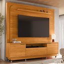 Ver imagem 2 de Estante Home Theater Nilo Cinamomo para Tv até 75” com Rodízios - Madetec
