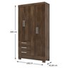 Guarda-Roupa 4 Portas 3 Gavetas GR4371 Cacau Paraty Rodial Móveis - 4