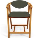 Ver imagem 5 de Kit 02 Banquetas Baixa para Cozinha Sala Jantar Bancada Cecília L02 Linho Verde Musgo - Lyam Decor