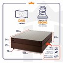 Ver imagem 2 de Conjunto Cama Box Espuma Atlanta Marrom Casal 138x188x62