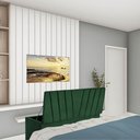 Ver imagem 1 de Calçadeira Baú Recamier Estofada Cama Queen 160cm Bélgica Suede Verde- Mabe Magazine
