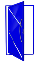 Ver imagem 1 de Porta Pivotante Alumínio Lambril Duna c/Puxador D.Azul 100 Brimak