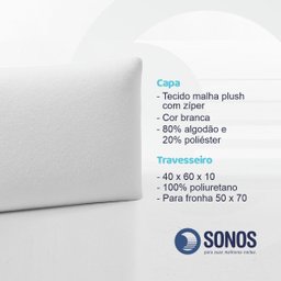 Travesseiro Sonos Puro Visco Nasa Baixo 10cm de Altura - 6